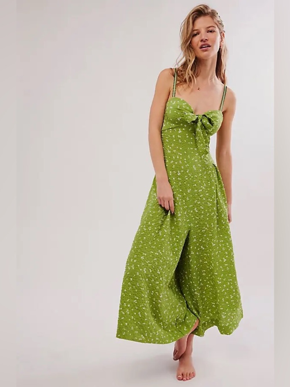 NWT Free People Coming Home Romper in Avocado Combo